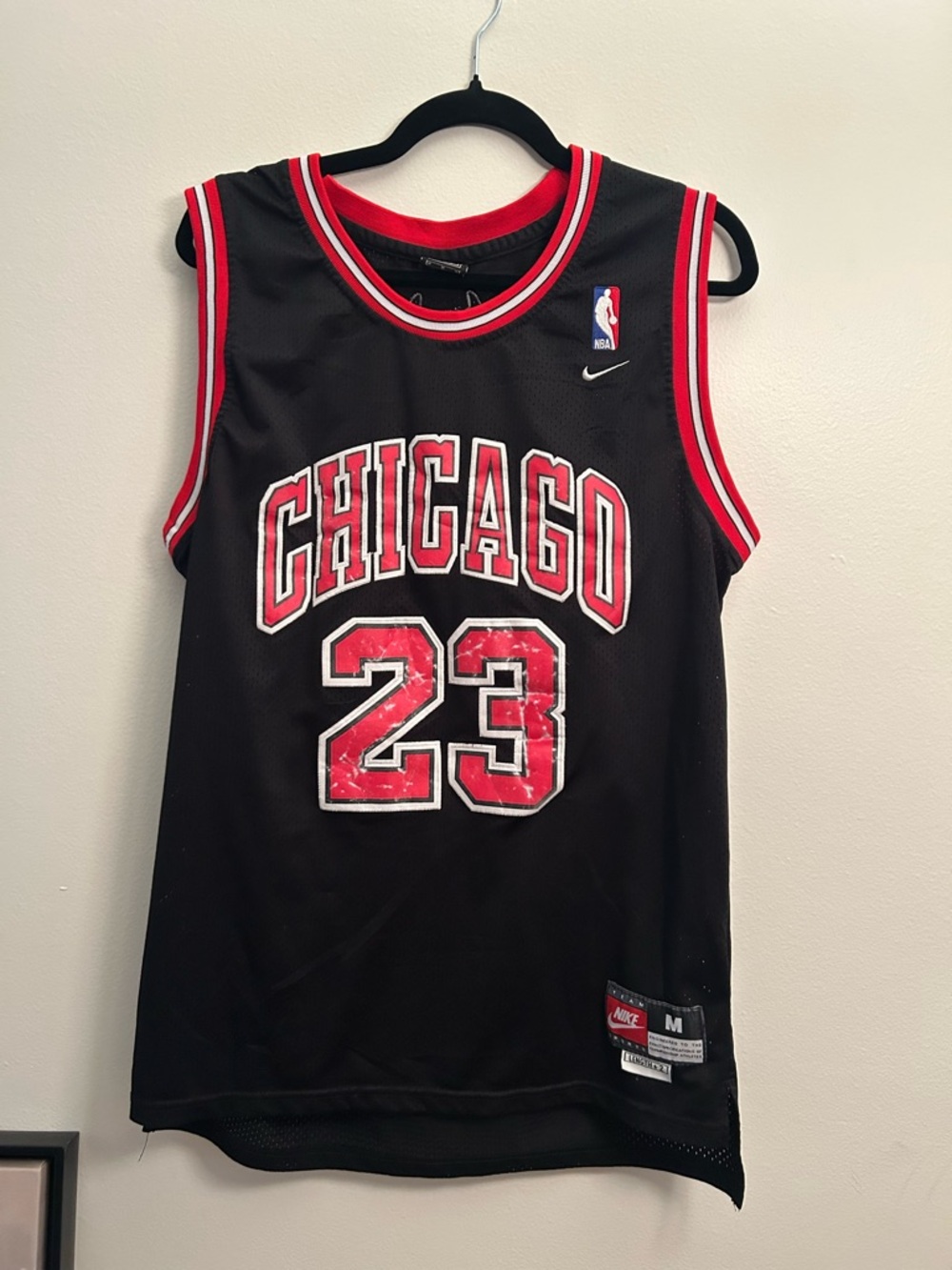 Nike Black and Red Chicago 23 Basketball Jersey